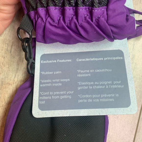 Calikids NWT purple waterproof mittens size 12-24 months - Picture 3 of 4